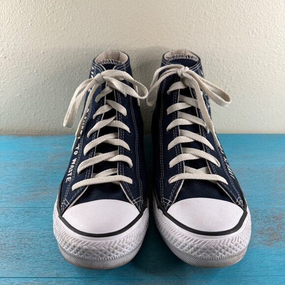 Converse Allstar Renew Blue 'Life's Too Short To Waste' Hi Top Sneakers Sz 8 - Picture 3 of 9